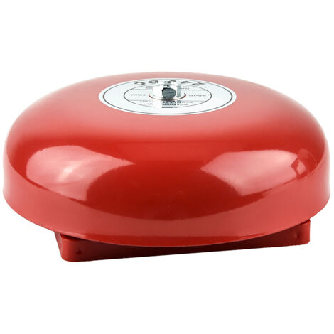 Sonne d'alarme incendie 24 volts en métal, ronde et rouge, pour systèmes de sécurité (1/4)