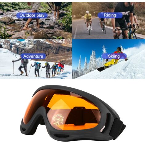 Lunettes de protection UV400 résistantes aux chocs pour motocross, ski et sports nautiques (Orange) (1/5)