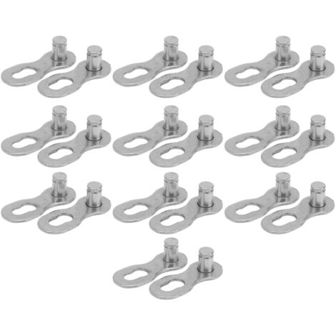 10 Maillons Rapides en Acier Inoxydable pour Chaîne de Bicyclette, Connecteur Argenté pour VTT et Vélo de Route (1/5)