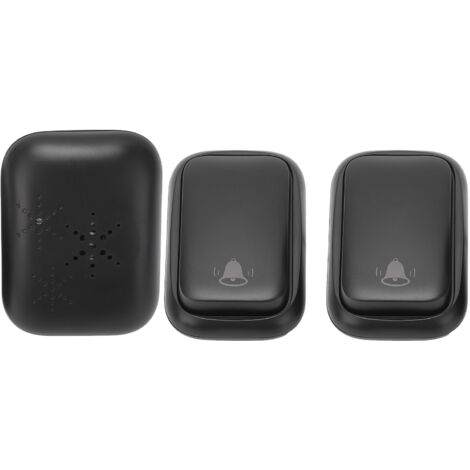 Sonnette sans fil autonome, kit 1 récepteur 2 émetteurs, alimentation secteur 110-230V, prises européennes, installation facile sans fil (1/5)