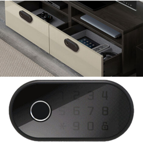Serrure biométrique à empreinte digitale avec clavier numérique pour tiroir, armoire, bureau et sécurisation domestique. (1/5)