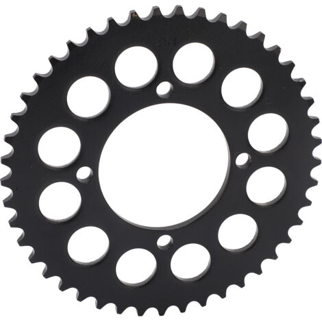 Pignon arrière 45 dents en acier noir pour chaîne 420, compatible moto, kart et quad, 12 trous de montage ronds