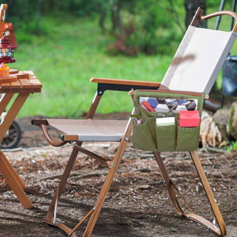 Poche de rangement murale pour chaise, lit ou camping, en toile verte OD