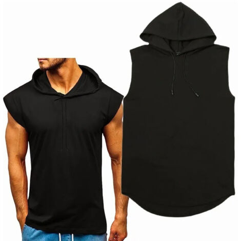 Débardeur sportif pour homme en polyester respirant, sans manches, noir taille XL (1/5)