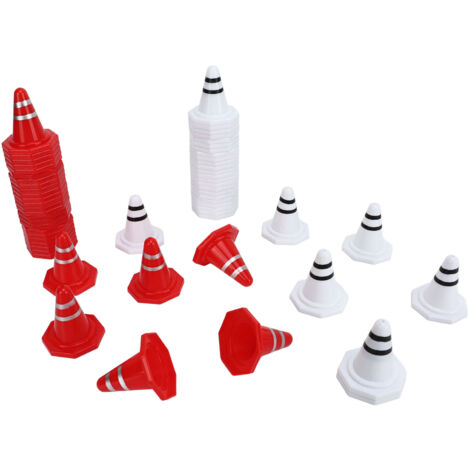 60 Cônes d'Entraînement Rouge et Blanc pour Football, Circuits RC et Jeux d'Extérieur (1/5)