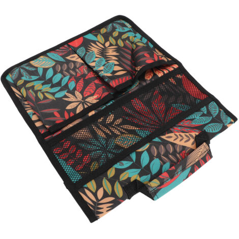 Sac de Rangement Pliable pour Outils de Jardin avec Poches Multiples en Tissu Oxford 600D Résistant pour Extérieur, Motif Feuilles Rouges (1/5)