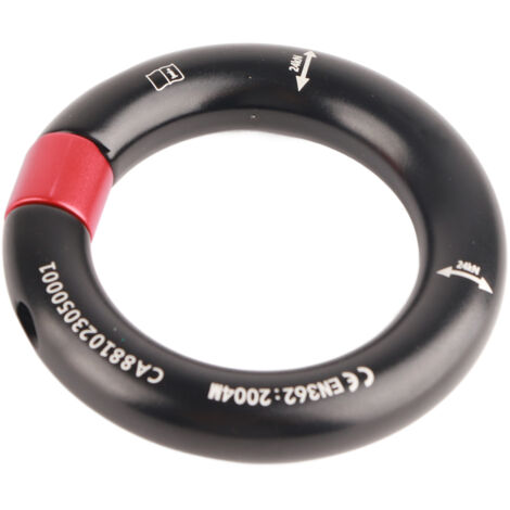 Anneau de Rappel Détachable 12mm pour Spéléologie, Travaux en Hauteur et Secours - Connecteur Noir (1/5)