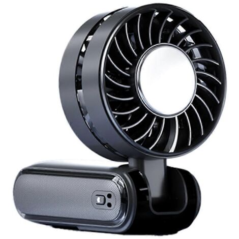 Ventilateur haute vitesse avec poche de glace, petit ventilateur pliable et rechargeable portable, noir (1/5)