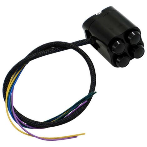 Interrupteur de guidon de moto, interrupteur de commande de guidon noir (1/5)