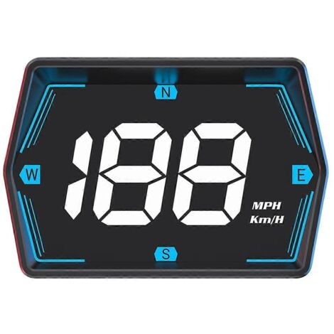 Affichage tête haute (HUD) pour voiture, avec mesure de vitesse par satellite et GPS intégré au véhicule (1/5)