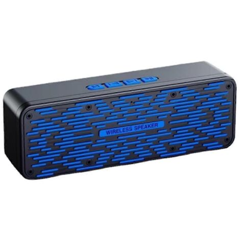 Enceinte Bluetooth sans fil S19 avec caisson de basses et radio portable d'extérieur bleue (1/5)