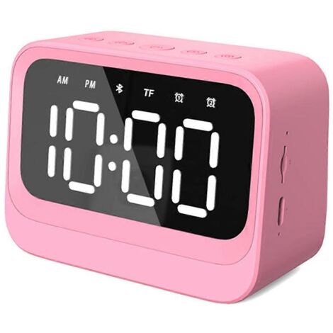 Barre de son portable sans fil rose avec double horloge et lecteur de carte TF (1/5)