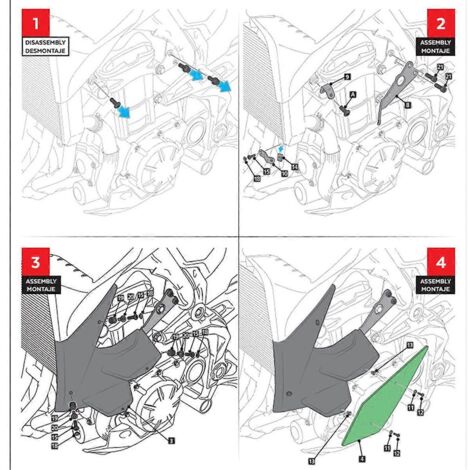 Ailerons latéraux aérodynamiques pour moto Z900, bleus et noirs (1/5)