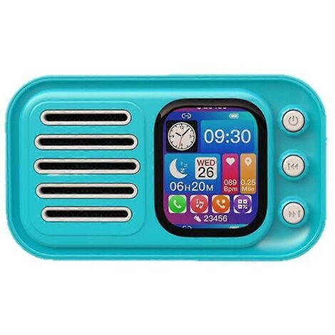 Enceintes Bluetooth sans fil HiFi rétro portables à écran tactile, C (1/5)