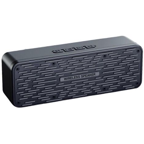 Enceinte Bluetooth sans fil S19 avec caisson de basses et radio portable d'extérieur, noire (1/5)