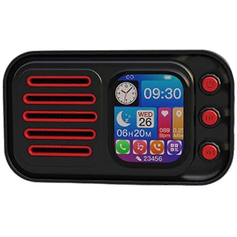 Enceintes Bluetooth sans fil HiFi rétro portables à écran tactile, B (1/5)