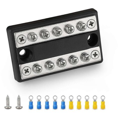 Bloc de distribution d'alimentation par batterie 100 A, barre omnibus positive/négative (1/5)