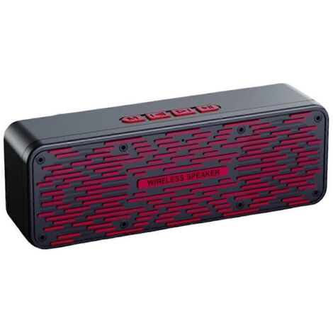 Enceinte Bluetooth sans fil S19 avec caisson de basses et radio portable d'extérieur rouge (1/5)