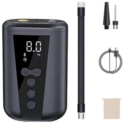 Pompe à air numérique avec lumière LED, gonfleur sans fil, compresseur d'air (1/5)