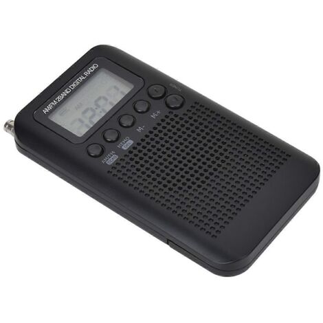 Radio AM/FM de poche avec écran LCD, noire (1/5)