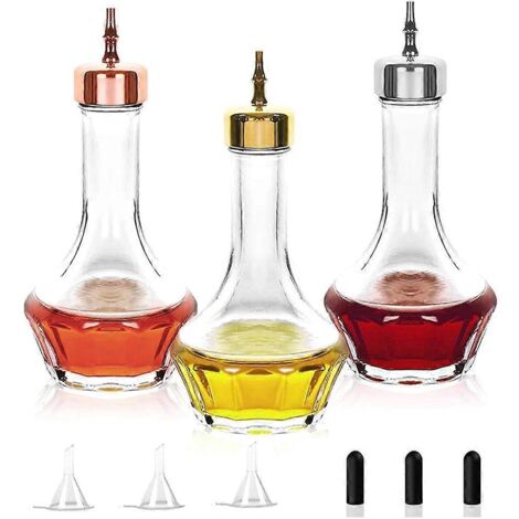 Ensemble de 3 flacons doseurs pour bitters - Outil de bar professionnel haut de gamme (1/5)