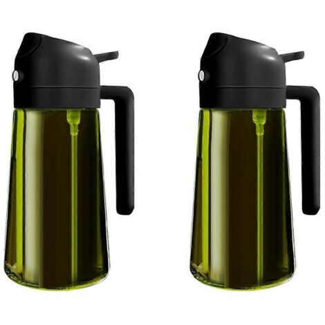 Vaporisateur d'huile en verre pour la cuisson, distributeur d'huile d'olive à double fonction (1/5)