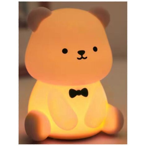 Veilleuse amusante en silicone en forme d'ours en peluche, 3 niveaux d'intensité lumineuse pour chambre d'enfant (1/5)