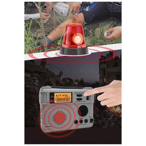 Radio FM d'extérieur à manivelle, radio d'urgence avec récepteur 3000 mAh (1/5)