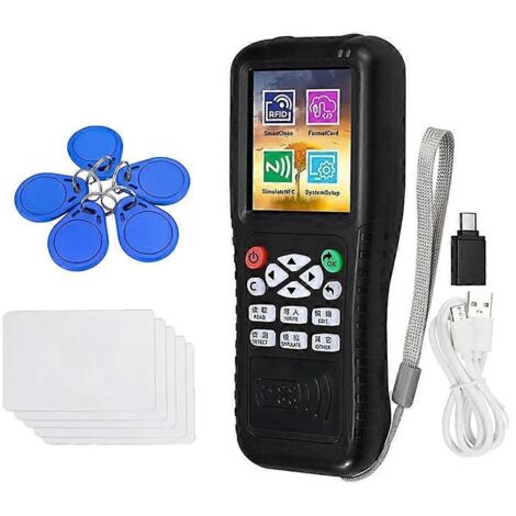 Lecteur/graveur de cartes à puce RFID NFC X100 + 5 cartes/porte-clés CUID (1/5)