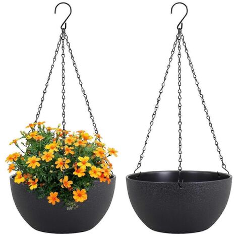 Lot de 2 grands pots suspendus pour plantes d'intérieur et d'extérieur