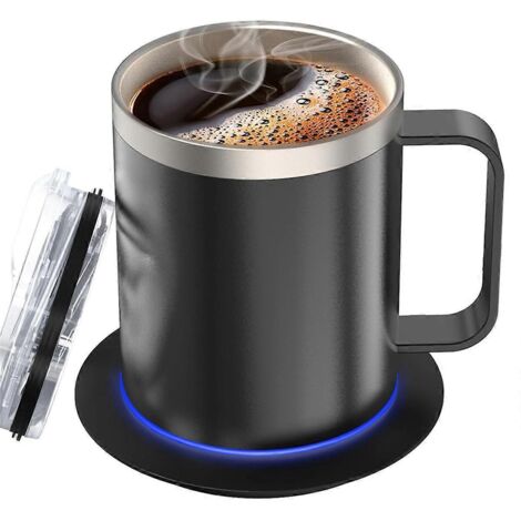 Tasse à café auto-chauffante double paroi en acier inoxydable 304 avec tasse (1/5)