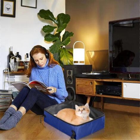 Bac à litière pliable, bac à litière pliable, toilettes portables pour chats (1/5)
