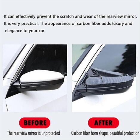 Coque de rétroviseur latéral de voiture à motif fibre de carbone (1/5)