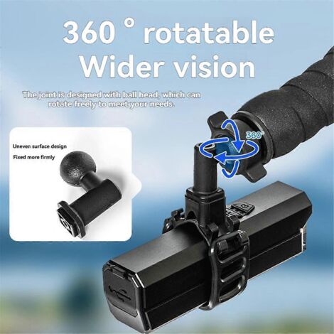 Support universel réglable pour guidon de vélo avec lampe torche intégrée (1/5)