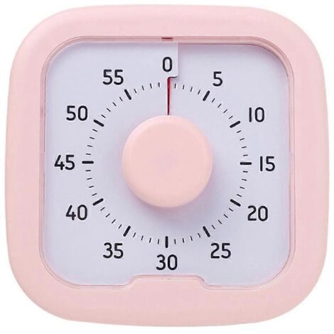Minuteur visuel 60 minutes, chronomètre, réveil, compte à rebours rose (1/5)