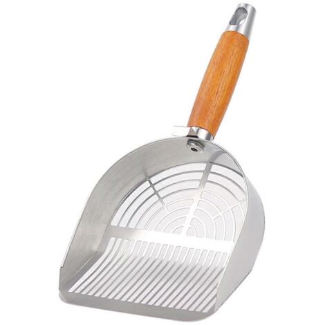 Pelle à litière pour chat en acier inoxydable, petit balai et pelle à poussière, incassable (1/5)