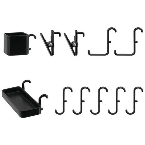Accessoires pour meubles miniatures, panneau perforé, crochet, support de rangement mural noir (1/5)