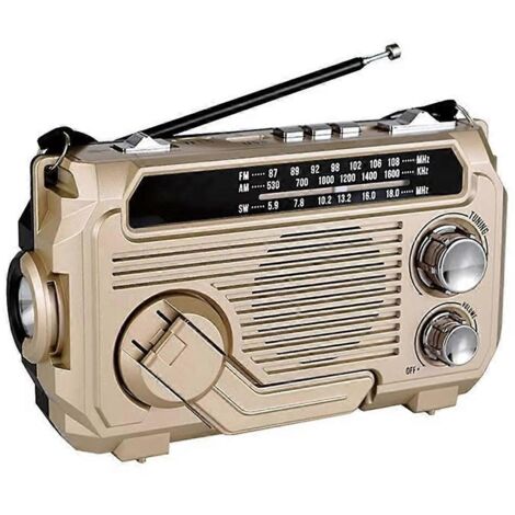 Récepteur radio FM AM SW à charge solaire pour les situations d'urgence, couleur or (1/5)