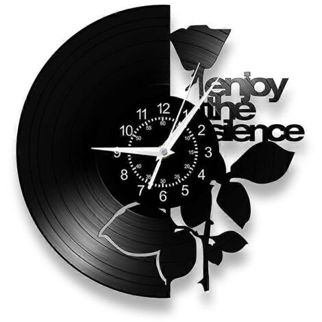 Horloge murale à quartz silencieuse - Motif disque vinyle (1/5)