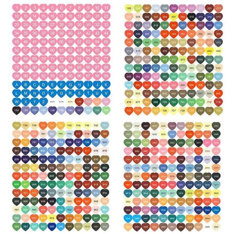 Ensemble d'étiquettes autocollantes, étiquettes en forme de cœur, autocollants numérotés colorés B