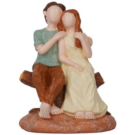Statue de couple amoureux pour la Saint-Valentin - Ornements romantiques en résine pour couple (1/5)