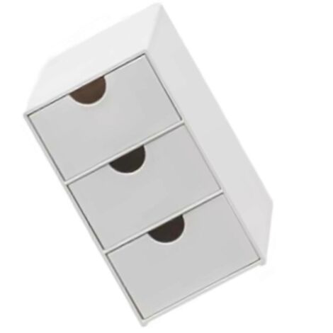 Organiseur de bureau à 3 tiroirs multifonctionnel, anti-poussière et empilable (1/5)