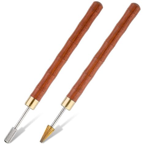 Lot de 2 stylos à teinture pour bords de cuir, applicateur à rouleau pour bords de cuir (1/5)