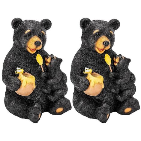 Statue de jardin lumineuse en forme d'ours amoureux, décoration extérieure (1/5)
