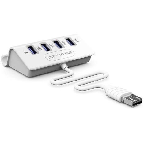 Hub 4 en 1 avec support pour téléphone, répartiteur de câble USB-C et adaptateur OTG (1/5)