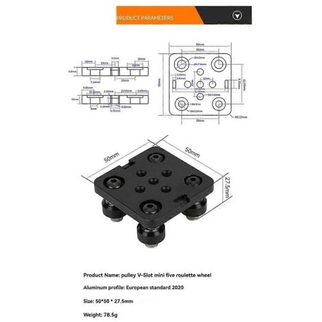 Ensemble de plaques de portique à rainure en V 2020, profilés en aluminium pour pièces d'imprimante 3D (1/5)