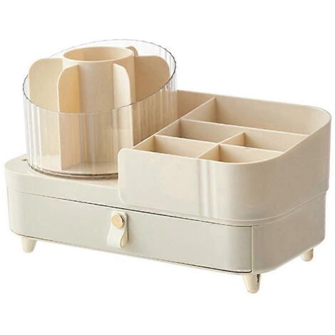 Boîte de rangement pour cosmétiques, étagère à bijoux, étagère rotative pour commode (1/5)