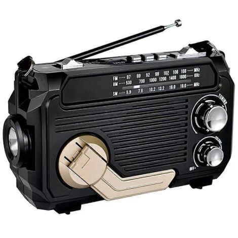 Récepteur radio FM AM SW à charge solaire pour les situations d'urgence, noir (1/5)
