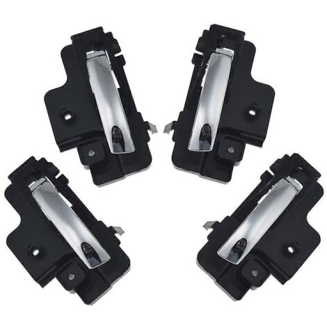 Lot de 4 poignées de porte intérieures chromées (gauche ou droite), finition électroplaquée noire. (1/5)