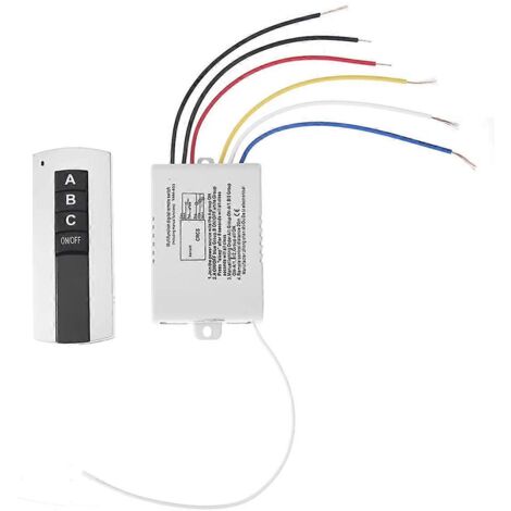 Interrupteur marche/arrêt sans fil 220 V, blanc (1/5)